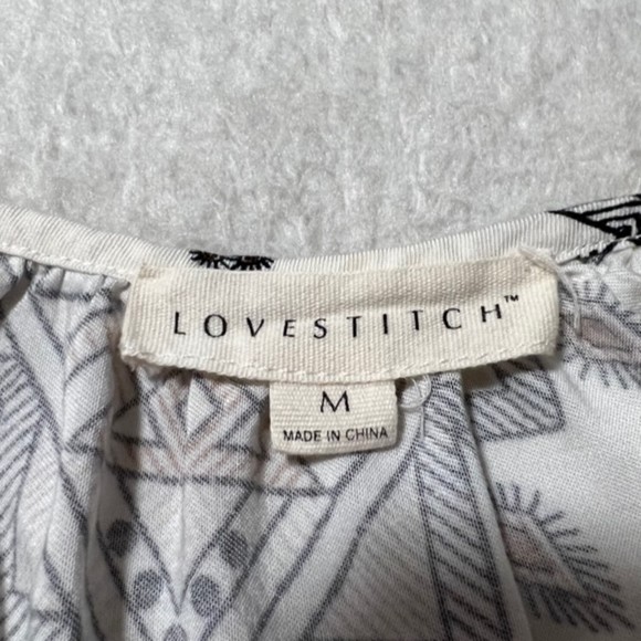 Lovestitch Womens Tribal Print LS Tassel Boho Gypsy Mini Shift Dress Size Medium - Picture 8 of 12